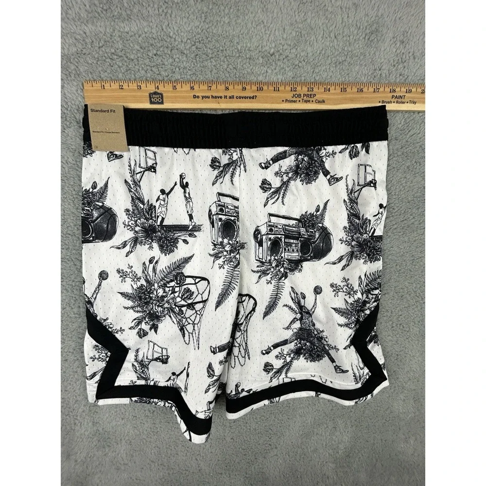 Nike Jordan Shorts Mens XL White Dri-Fit Sport Diamond Printed FV8614-100 NWT